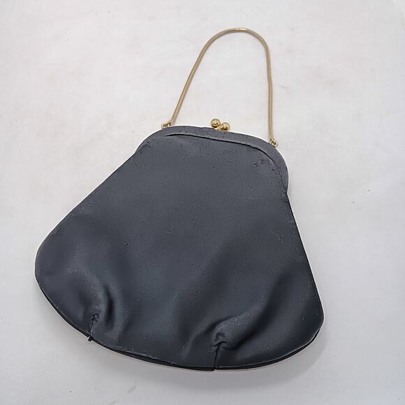 Vintage Mini Purse Black Gold Chain and Hardware - Picture 6 of 14